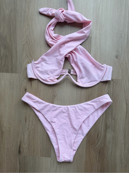 SHEIN Other - SHEIN Light Pink Halter Bikini Set XL Underwire High Cut Swimwear